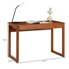 Mesa Escrivaninha Madeira 2 Gavetas Noah - Castanho Verniz