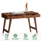 Mesa Escrivaninha Madeira 2 Gavetas Retro Milo - Castanho Ver