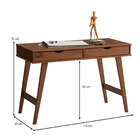 Mesa Escrivaninha Madeira 2 Gavetas Retro Milo - Castanho Ver