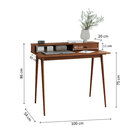 Mesa Escrivaninha Madeira Retro 1 Gaveta Nicho Integrado Mali