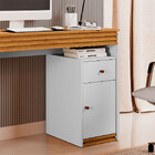 Mesa Escrivaninha Madrid 1 Porta 1 Gaveta Branco Acetinado/na