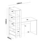 Mesa Escrivaninha Match 3 Prateleiras Branco - Artely