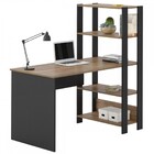 Mesa Escrivaninha Match 3 Prateleiras Pinho/preto - Pnr Móveis