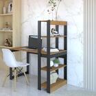 Mesa Escrivaninha Moderna Multifuncional Com Estante 4 Pratel