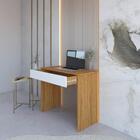 Mesa Escrivaninha Office Compacta Com 1 Gaveta - Natural/bran