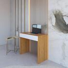 Mesa Escrivaninha Office Compacta Com 1 Gaveta - Natural/bran