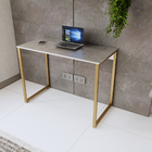 Mesa Escrivaninha Office Industrial - Metalon Dourado - Mdf A