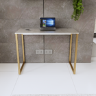 Mesa Escrivaninha Office Industrial - Metalon Dourado - Mdf A