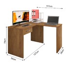 Mesa Escrivaninha Parati L01 Com Extensor E 1 Gaveta - Amaren