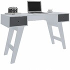 Mesa Escrivaninha Paris 2 Gavetas Branco/grafite - Artely