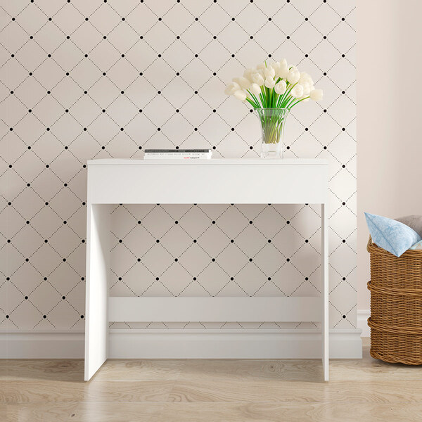 Mesa Escrivaninha Pequena Penteadeira Espelho Divisões 91 Cm