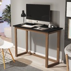 Mesa Escrivaninha Preto Com Pes De Madeira Pequena 90cm