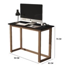 Mesa Escrivaninha Preto Com Pes De Madeira Pequena 90cm