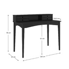 Mesa Escrivaninha Preto Retro Escritório Madeira Milano 4 Gav