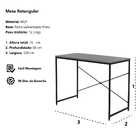 Mesa Escrivaninha Retangular Mdf Base Ferro 120x60