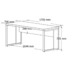 Mesa Escrivaninha Retangular Office 170cm Pé Quadro Web Office