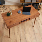 Mesa Escrivaninha Retro Madeira 2 Gavetas 1 Nicho Stefano - C