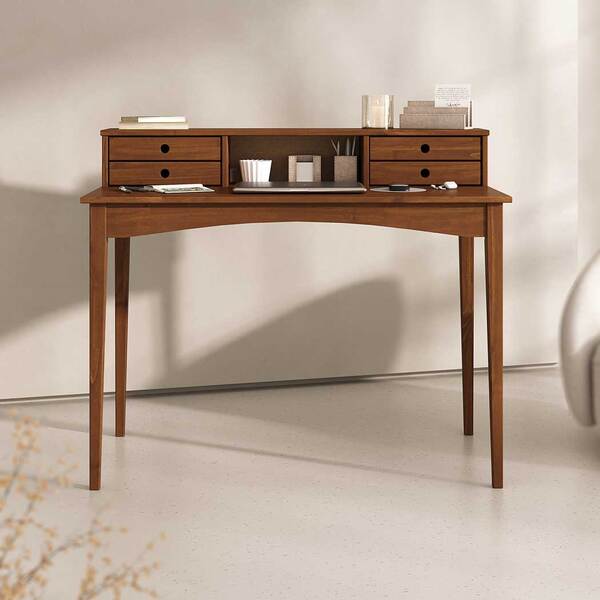 Mesa Escrivaninha Retro Madeira 4 Gavetas 1 Nicho Milano Cast