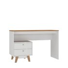 Mesa Escrivaninha Retrô Pés 2 Gavetas 120cm Pés Em Madeira Ma