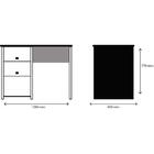 Mesa Escrivaninha Secretária Com 2 Gavetas Branca Tunísia