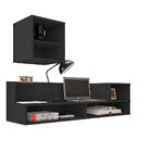 Mesa Escrivaninha Suspensa 03 Nichos Com Estante 02 Nichos Op