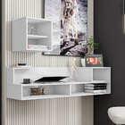 Mesa Escrivaninha Suspensa 03 Nichos Com Estante 02 Nichos Op