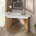 Mesa Escrivaninha Trend De Canto 1 Gaveta Olmo/branco - Artany