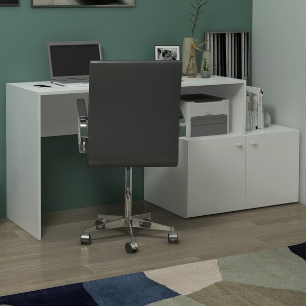 Mesa Escrivaninha Turn 2 Portas Branco - Vedere