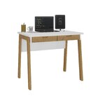 Mesa Escrivaninha Veneza Hecol Móveis 90cm Branco E Pinus Cer