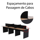 Mesa Estação De Trabalho 6 Lugares 270x120cm Freijo Com Preto