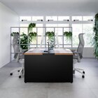 Mesa Estação De Trabalho Dupla Com Painel Divisor Espresso Mó