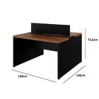 Mesa Estação De Trabalho Dupla Com Painel Divisor Espresso Mó