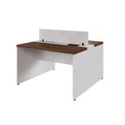 Mesa Estação De Trabalho Dupla Com Painel Divisor Espresso Mó