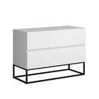 Mesa Estilo Industrial 2 Gavetas Eros 60 Branco/preto