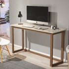 Mesa Estudo  Compacta Para Quarto Off White 120cm  Com Pés Em