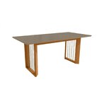Mesa Eva Para Sala De Jantar Premium Freijo/bronze