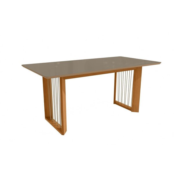 Mesa Eva Para Sala De Jantar Premium Freijo/bronze