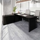 Mesa Executiva Com Armário Lateral E Caixa De Tomadas 3 Gavet