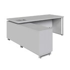 Mesa Executiva Com Armário Lateral E Caixa De Tomadas 3 Gavet