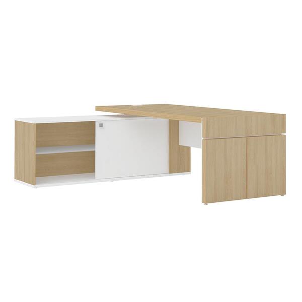 Mesa Executiva Em L Giovinazzo Carvalho Branco