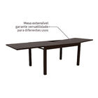 Mesa de Alumínio Extensível 6 a 10 Lugares 75x135/270x90cm Marrom Lyra II Naterial