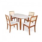 Mesa Extensível Oval 2,0m Aberta 4 Cadeiras Jabuticabeira Cab