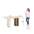 Mesa Fany Para 6 Lugares Tampo De 160 Cm Tampo Canto Reto Em