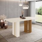 Mesa Fany Para 6 Lugares Tampo De 180 Cm Tampo Com Vidro Cant