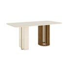 Mesa Fany Para 6 Lugares Tampo De 180 Cm Tampo Com Vidro Cant