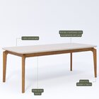 Mesa Ficus 77cm X 100cm X 210cm Tampo Em Mdf Madeira/off White