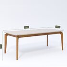 Mesa Ficus 77cm X 100cm X 210cm Tampo Em Mdf Madeira/off White