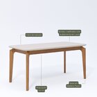 Mesa Ficus 77cm X 80cm X 160cm Tampo Em Mdf Madeira/off White