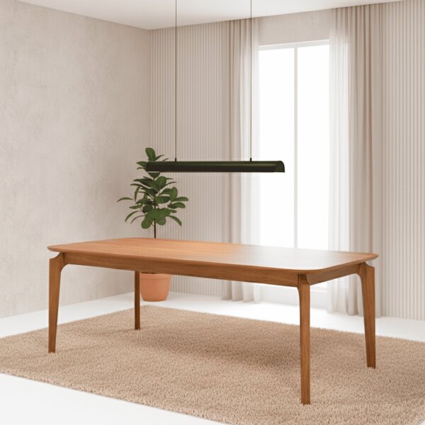 Mesa Ficus Natuame 77cm X100cm X 210cm Tampo Em Mdf Madeira/c