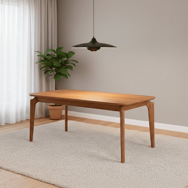 Mesa Ficus Natuame 77cm X 80cm X 180cm Tampo Em Mdf Madeira/c